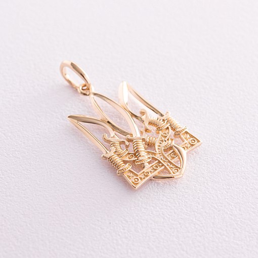 Кулон "Герб Украины - Тризуб" в желтом золоте п03746 4