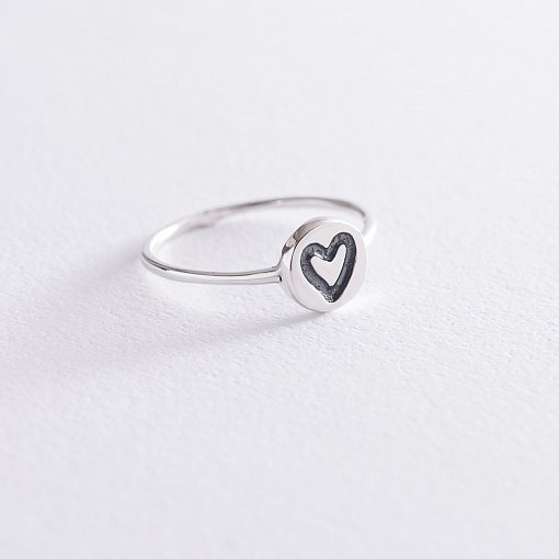 Кольцо "Сердце" из серебра 112524
