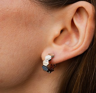 Серьги - кольца "Miranda" в белом золоте с09333 №4