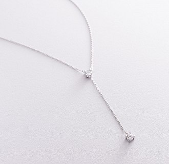 Серебряное колье с фианитами 181096 №3