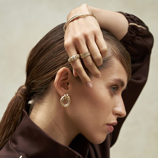 Кольцо "Sharon" с фианитами (желтое золото) к08352 14