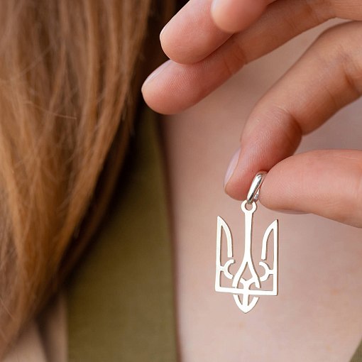 Серебряная подвеска Герб Украины "Тризуб" 131741 3