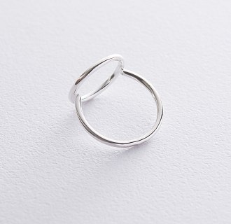 Серебряное кольцо "Круг" 112247 №2