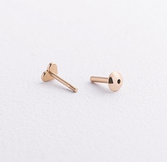 Одиночная серьга "Сердечко" в хрящ ушка (желтое золото) 1797ж №2