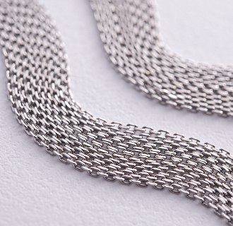 Серебряные серьги - пусеты "Элеонора" с цепочками 902-01200 №3