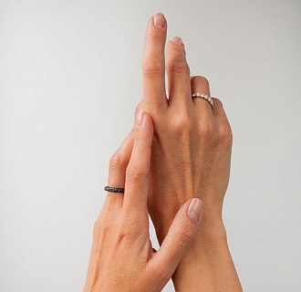 Золотое кольцо с черными бриллиантами кб0245sth №8