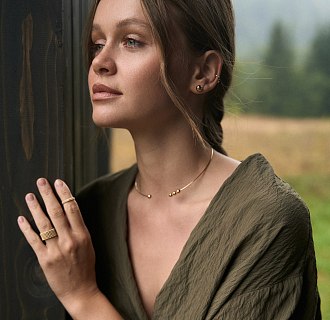 Кольцо "Рейчел" с шариками (желтое золото) к07333 №21