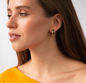 Серьги - кольца "Claire" в желтом золоте с08949 №4