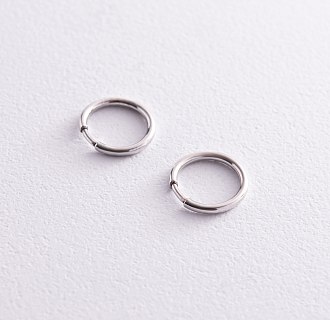 Сережки - кільця у сріблі (1.2 см) 123245 №2