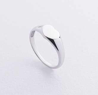Кольцо "Сердечко" в белом золоте к08169 №2