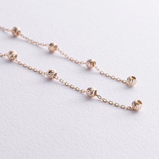 Сережки - протяжки з кульками (жовте золото) с09058 3