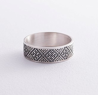 Серебряное кольцо "Вышиванка - сварга" 1115 №8