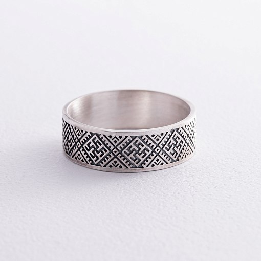 Серебряное кольцо "Вышиванка - сварга" 1115 8
