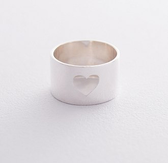 Серебряное кольцо "Сердце" 112229 №5