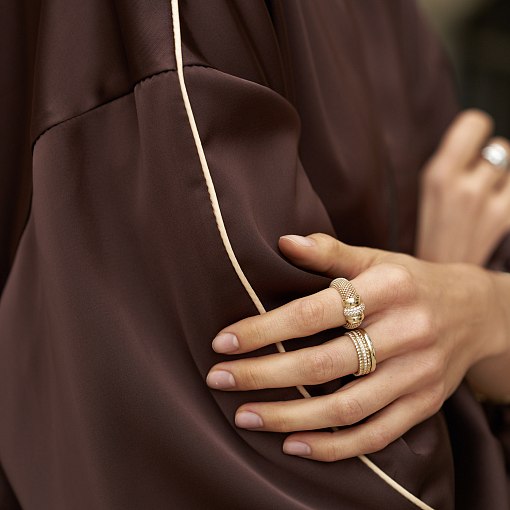 Кольцо "Sharon" с фианитами (желтое золото) к08352 13