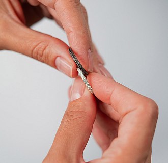 Золотое кольцо с черными бриллиантами кб0242sth №2