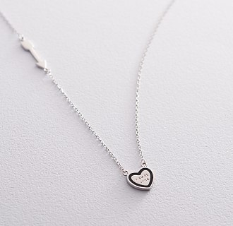Серебряное колье "Сердце и стрела" 18953 №3