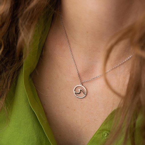 Серебряное колье "Волна" 908-01326 3