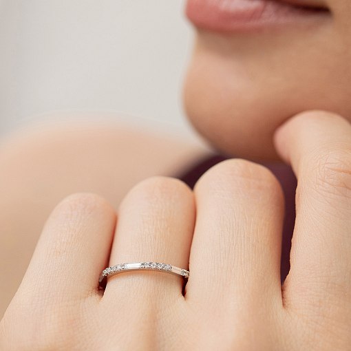 Золотое кольцо с бриллиантами кб0617lg 4