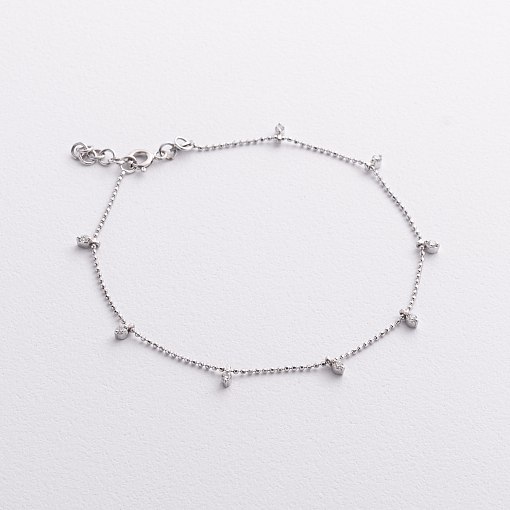 Браслет в белом золоте с бриллиантами бб0041di