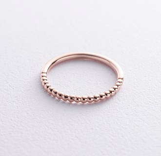 Шариковое кольцо "Одри" в красном золоте к07596 №8