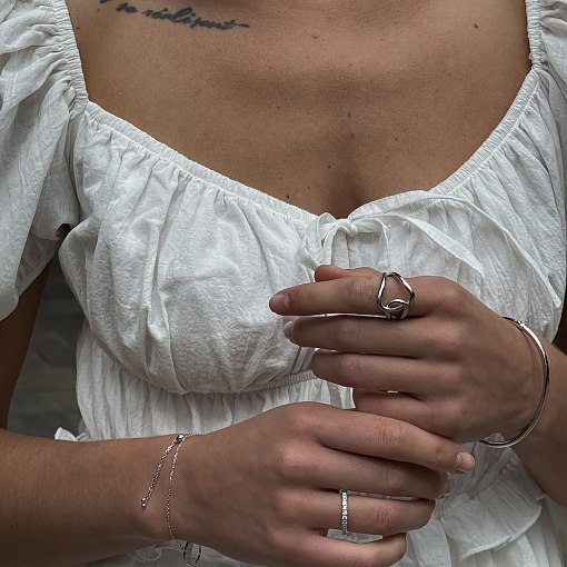 Колье - чокер "Adele" (белое золото) с шариком кол02550 7