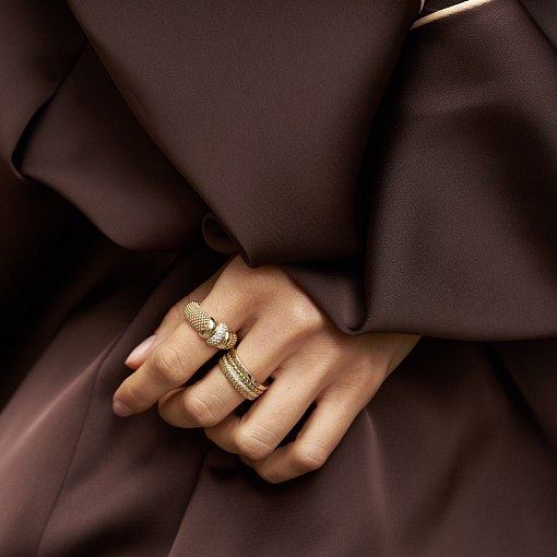 Кольцо "Sharon" с фианитами (желтое золото) к08352 16