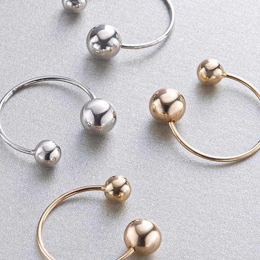 Серьги "Хельга" с шариками (желтое золото) с08233 11