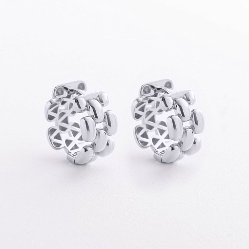 Серьги - кольца "Charlie" в белом золоте с09619