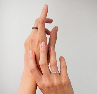 Золотое кольцо с черными бриллиантами кб0245sth №7