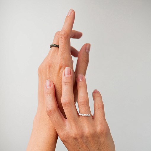 Золотое кольцо с черными бриллиантами кб0245sth 7