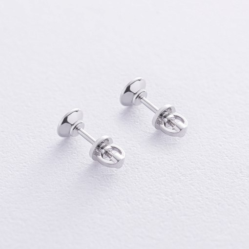 Сережки - пусети з діамантами (біле золото) 330911121 3