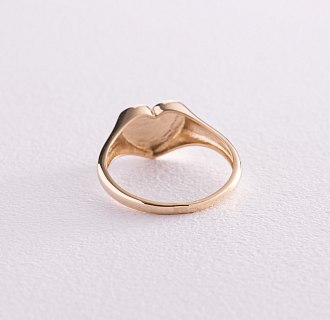 Кольцо "Сердечко" в желтом золоте (возможна гравировка) к07136 №11
