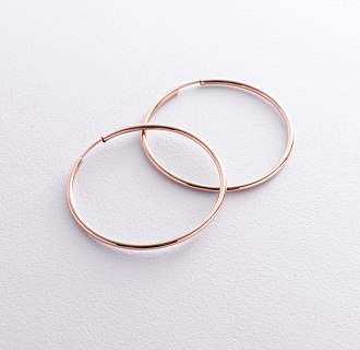 Серьги - кольца в красном золоте (4.3 см) с02015 №3