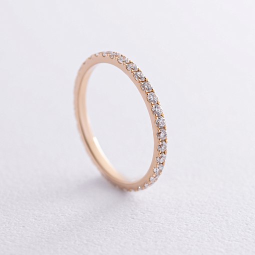 Кольцо в желтом золоте с дорожкой камней (бриллианты) кб0499ch