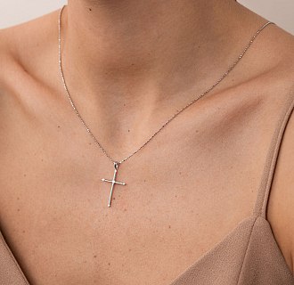 Золотой крестик с бриллиантами пб0259y №2