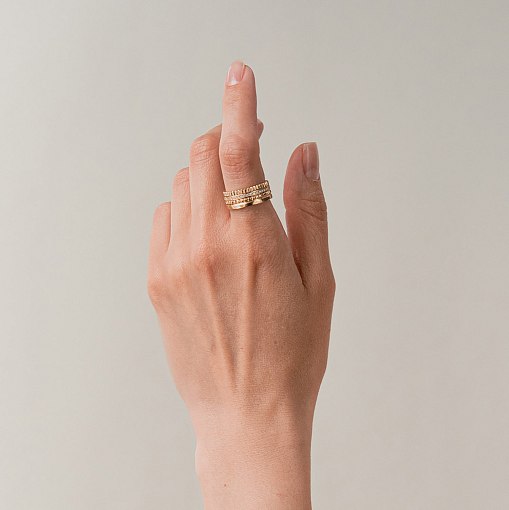 Кольцо "Sharon" с фианитами (желтое золото) к08352 2