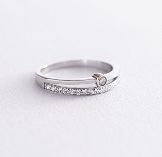 Серебряное кольцо с фианитами 112584