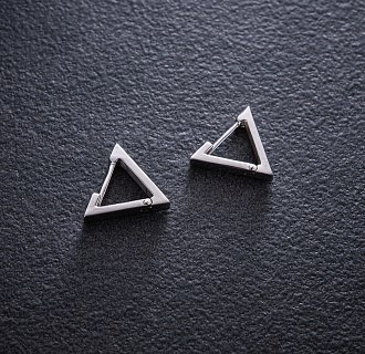 Серебряные серьги "Треугольники" 902-01273 №5
