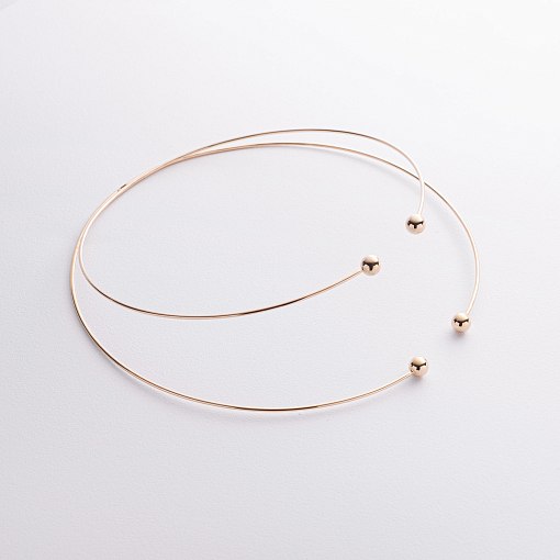 Колье - чокер "Demi" (желтое золото) с шариками кол02614