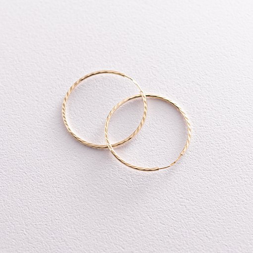 Серьги - кольца в желтом золоте (2.9 см) с07110