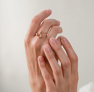 Кольцо "Шарики" в красном золоте к08262 №3