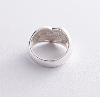 Серебряная печатка "Сердечко" (возможна гравировка) 112695 №5