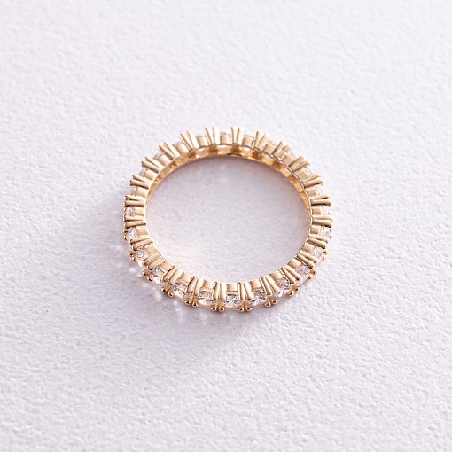 Кольцо "Paris" с дорожкой камней в желтом золоте к07201 7