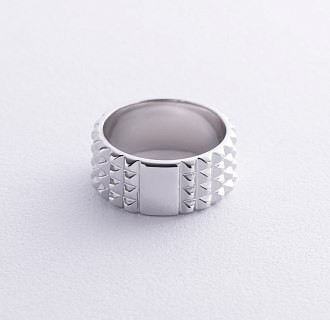 Широкое кольцо "Бьянка" в белом золоте к07999 №3