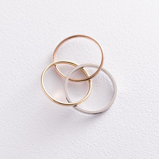 Кольцо из трех цветов золота с фианитами к06688 2