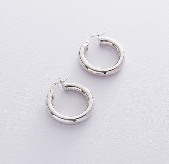 Сережки-кільця в сріблі 122565 №2