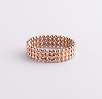 Кольцо "Рейчел" с шариками (красное золото) mini К08295