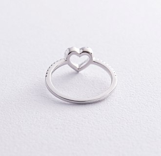 Золотое кольцо "Сердечко" с бриллиантами кб0496ch №5