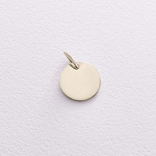 Кулон для гравировки в белом золоте (11 мм) п03604